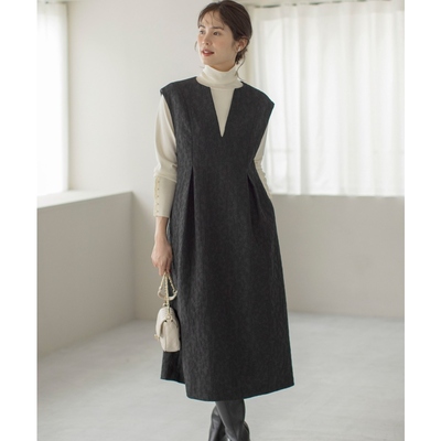 组曲花卉金银丝提花设计感温柔气质连衣裙女ONWARD