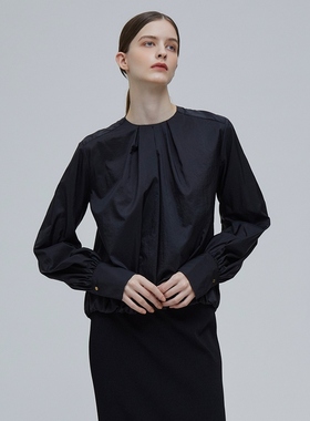 BEIGE， LISE 气质圆领时尚休闲上衣衬衫女日系轻奢ONWARD