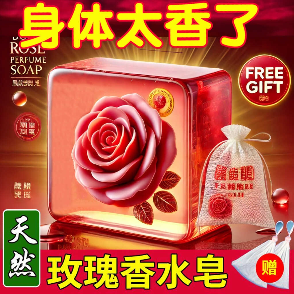 女士玫瑰香水皂洗澡香皂洗脸洁面清洁去污保湿控油全身沐浴精油皂