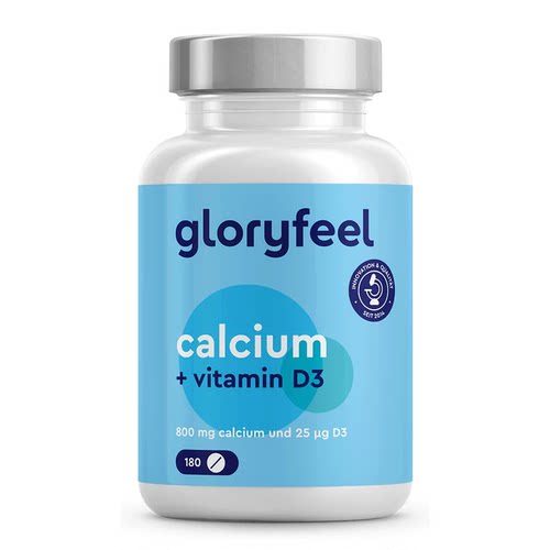 Gloryfeel德国钙片补钙1000IU维生素D3中老年孕妇男女性180片/瓶