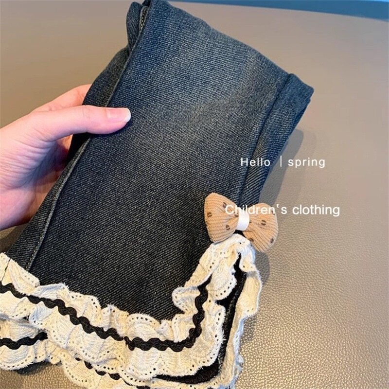 甜小司冬款女童加绒牛仔喇叭裤新款冬小童女宝宝一体绒牛仔裤洋气