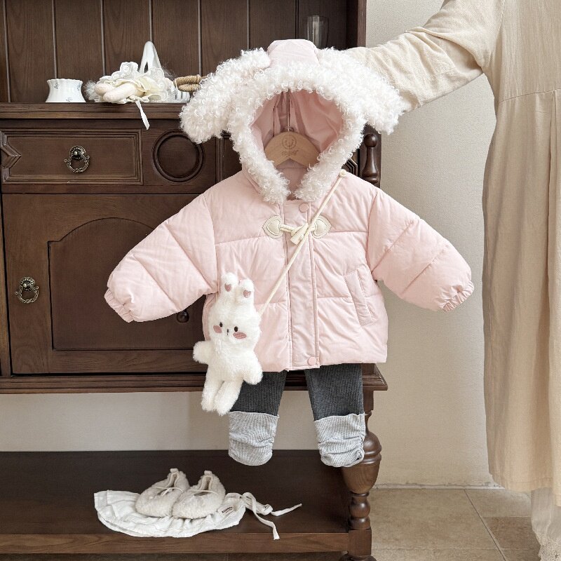 婴儿棉服衣服冬季女宝宝外套加厚可爱一岁冬装夹棉外出婴幼儿套装