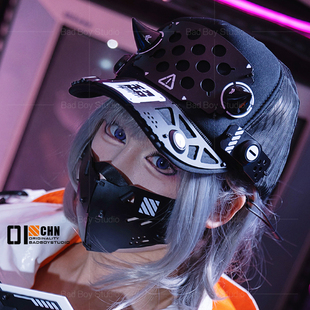 赛博朋克机能风机械甲角鸭舌帽子男女款 高顶棒球潮牌痞帅炸街帽