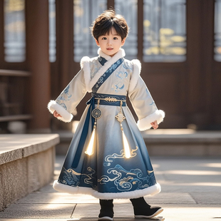 男童汉服2025新款小少爷帅气唐装儿童冬装古风拜年服男孩国风古装