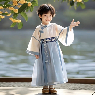 汉服男童2026新款春装男孩新中式帅气唐装儿童春季日常可穿古装男