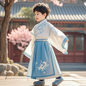 国学服小少爷国风唐装 男童汉服2026新款 儿童春季 男孩古风古装 春装