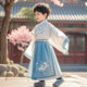 国学服小少爷国风唐装 男童汉服2026新款 儿童春季 男孩古风古装 春装