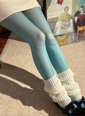 jenny同款蒂凡尼蓝色透明丝袜女