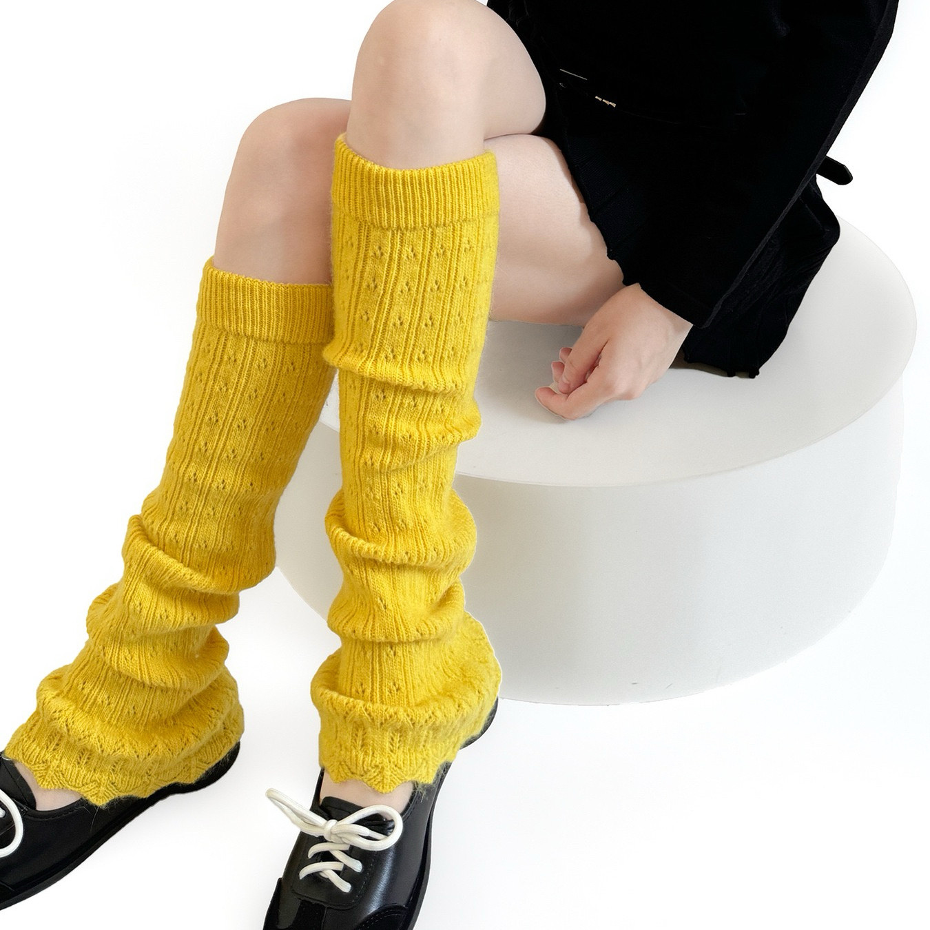 秋冬亮黄色兔毛针织堆堆保暖袜套辣妹镂空雀翎尾微喇中筒腿套8色,女士内衣/男士内衣/家居服,中筒袜,淘宝优惠券,粉丝福利购,淘宝优惠卷