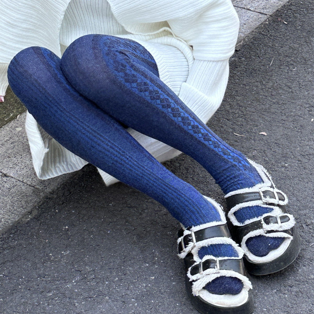 秋冬学院风侧菱格针织棉打底袜复古紫色连脚显瘦外穿连裤袜多色入,女士内衣/男士内衣/家居服,连裤袜/打底袜,淘宝优惠券,粉丝福利购,淘宝优惠卷