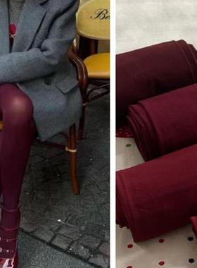 本命中国红！正红色哑光天鹅绒丝美腿连裤袜子红火开运安哥拉红色