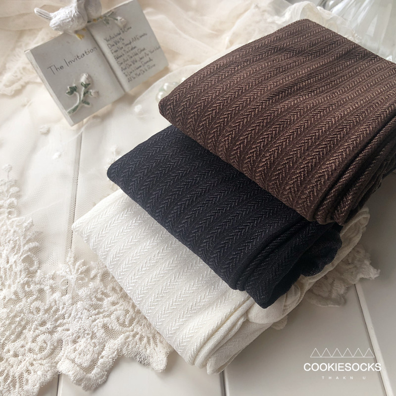 120D竖纹麦穗天鹅绒连裤袜