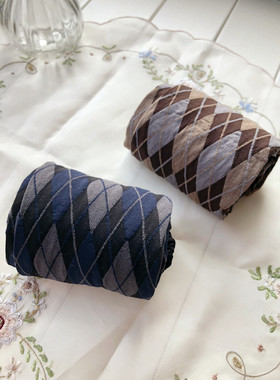 霍格沃兹魔法学院风格纹连裤袜！早秋80D哑光菱形格子天鹅绒丝袜