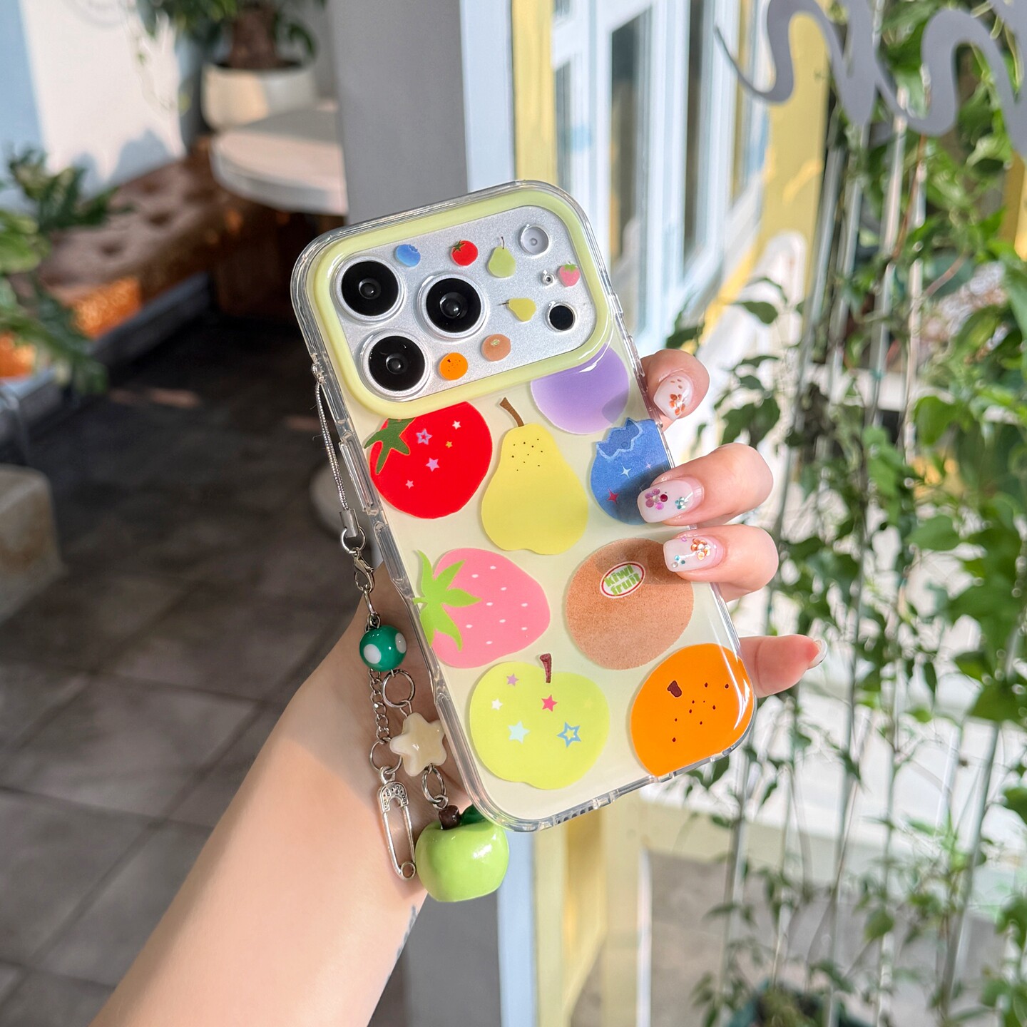 简约时尚多巴胺风水果图案手机壳适用苹果iPhone17promax保护套透明软壳可爱挂件16/15pro彩色卡通创意小众女