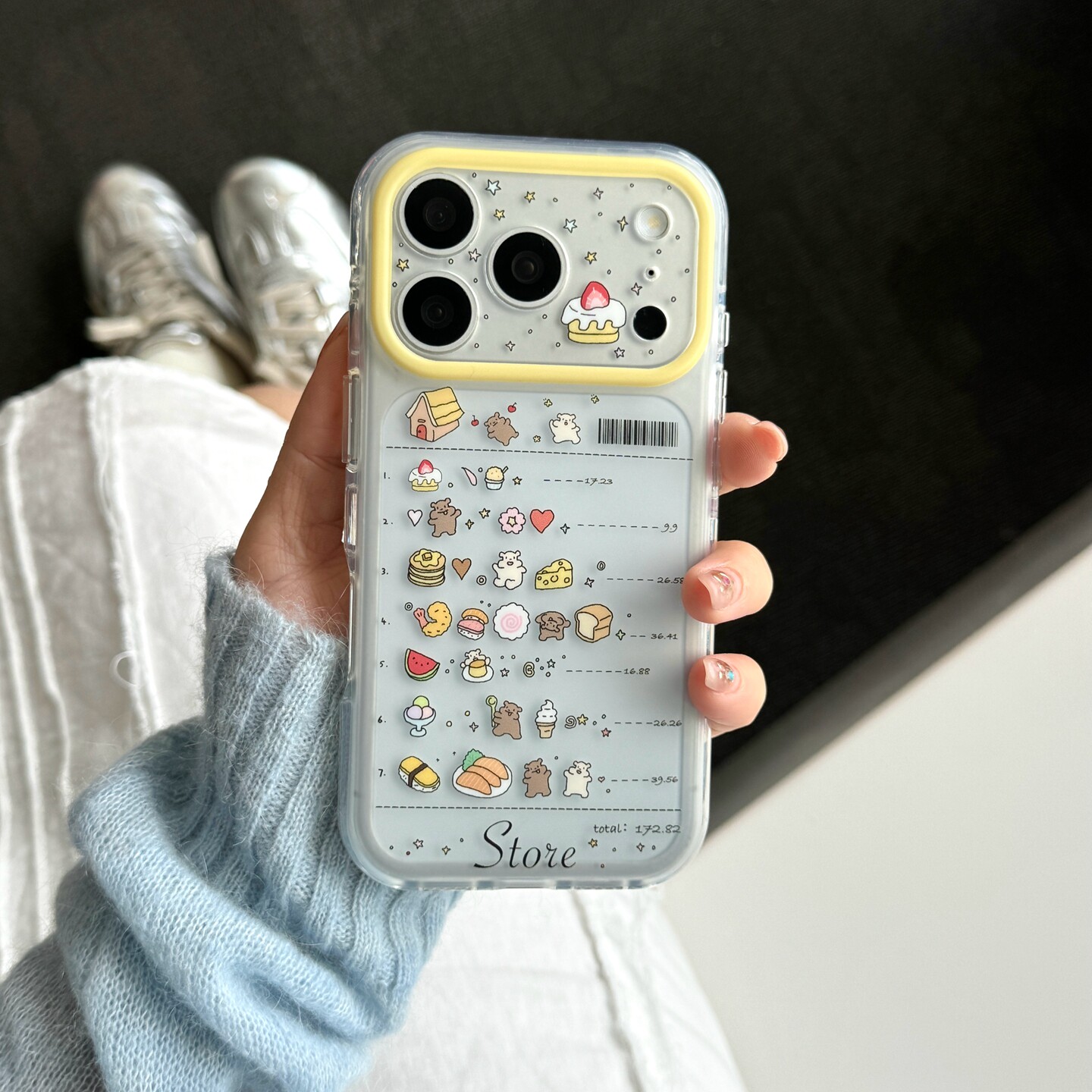 简约时尚创意购物清单适用苹果iPhone17promax卡通蛋糕亚克力保护壳手机壳可爱童趣风16pro/15动漫面包甜点女