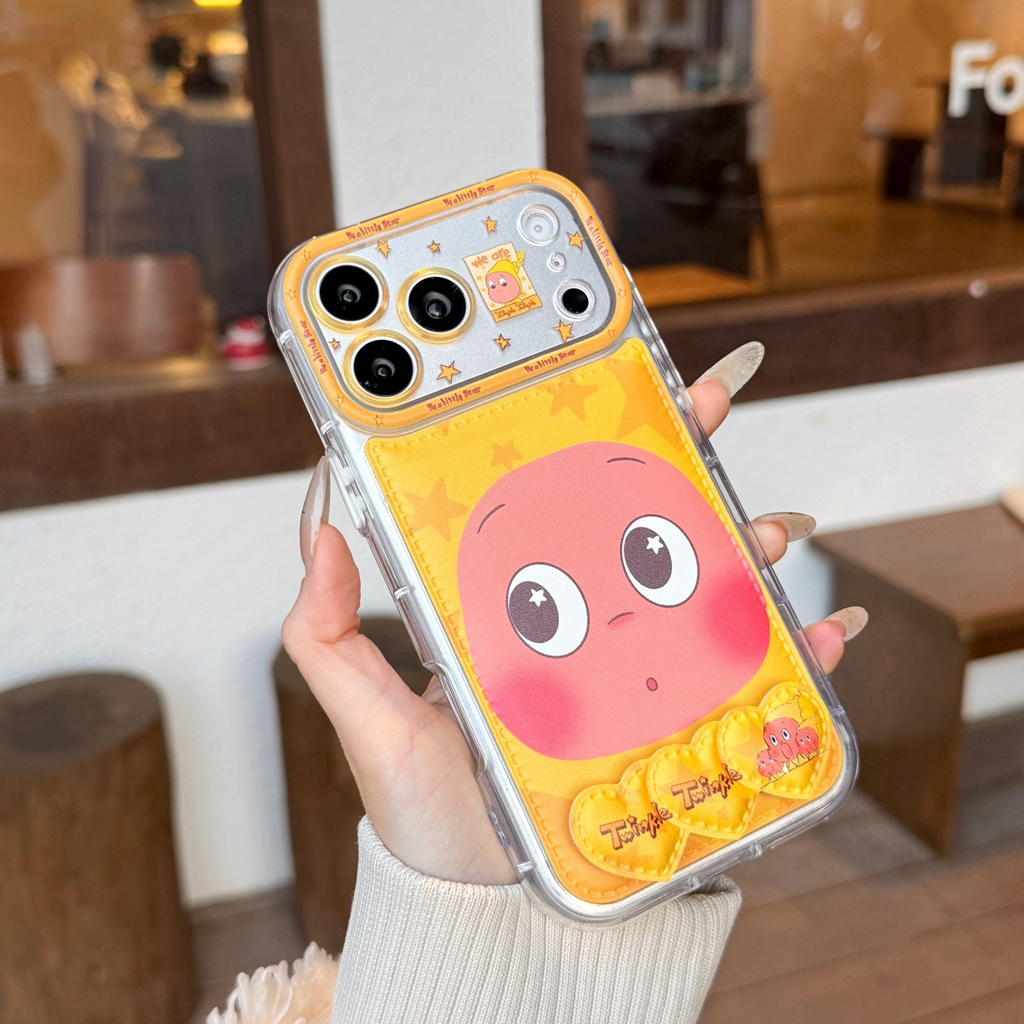 新款创意可爱动漫卡通图案大脸星星人适用苹果iPhone17promax手机壳透明软壳贴贴支架16pro/15保护套防摔女生