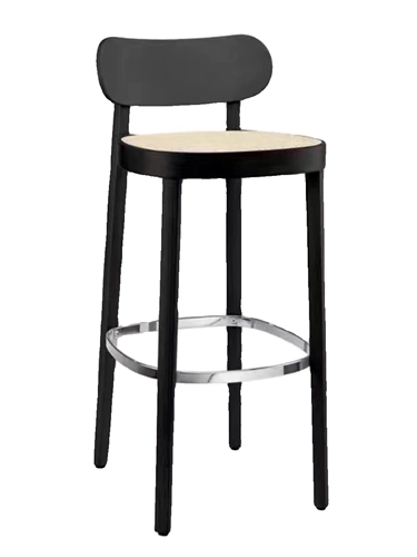 Стул с твердым древесином Bar Simple Modern Bar Homevatan Battan Bar Stool Nordic Backrest Bar Stool Mik