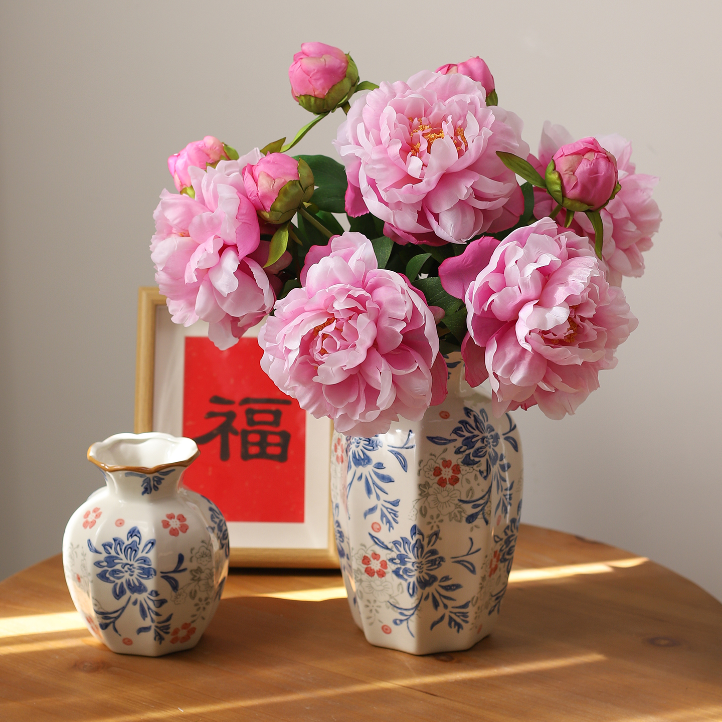 新中式牡丹仿真花假花摆设