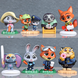 Q版 饰摆件新年礼物 疯狂动物城2朱迪尼克豹警官盲盒手办蛋糕烘焙装
