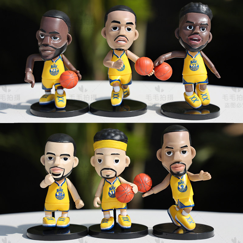NBA球星王牌化身金州勇士队盲盒 库里手办人偶公仔车载摆件礼物