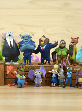 卡通疯狂动物城兔子朱迪狐狸尼克12款手办公仔摆件周边玩偶包邮