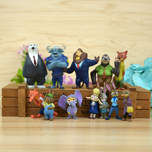 包邮 卡通疯狂动物城兔子朱迪狐狸尼克12款 手办公仔摆件周边玩偶