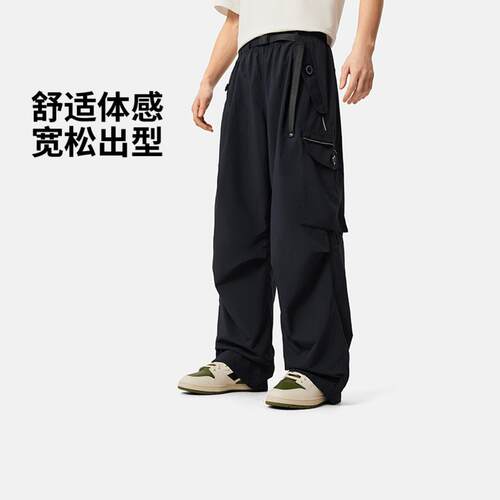 李宁休闲裤男子2025秋季新款宽松直筒时尚潮流运动长裤AKXV151