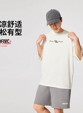 李宁反伍BADFIVE短袖T恤男士2025新款圆领宽松针织运动服AHSVA11