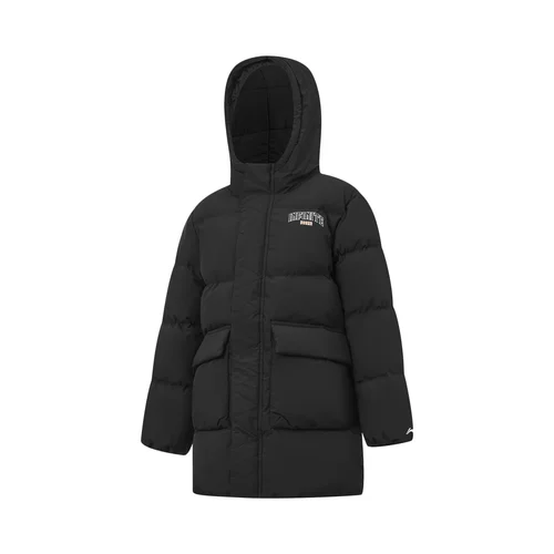 李宁男大童抗静电防泼水宽松鸭绒中长羽绒服YYMV027-1