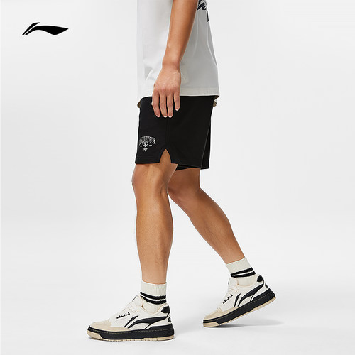 李宁短卫裤2023秋季新款反伍BADFIVE篮球系列男子运动裤AKST517LL