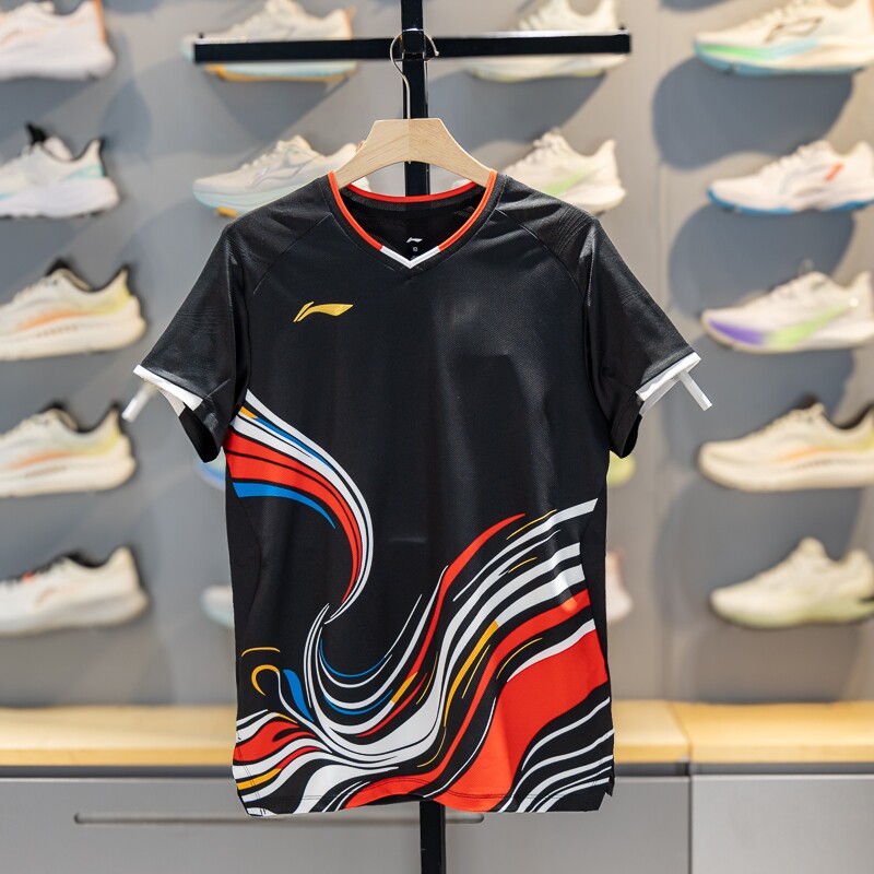 李宁羽毛球服男女同款2026中青队大赛服速干透气比赛短袖AAYW043