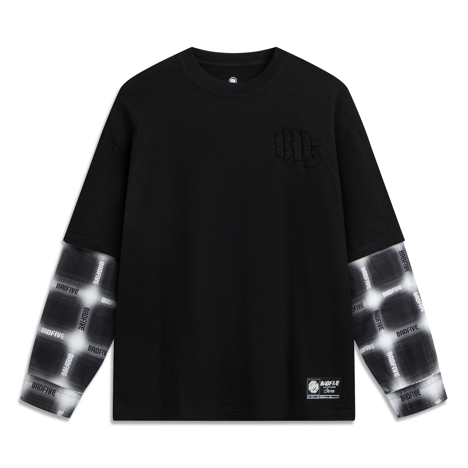 李宁运动T恤男2025冬季新款百搭休闲棉长袖圆领上衣套头衫AHSV755