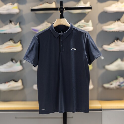 李宁男子防晒排湿速干短袖POLO