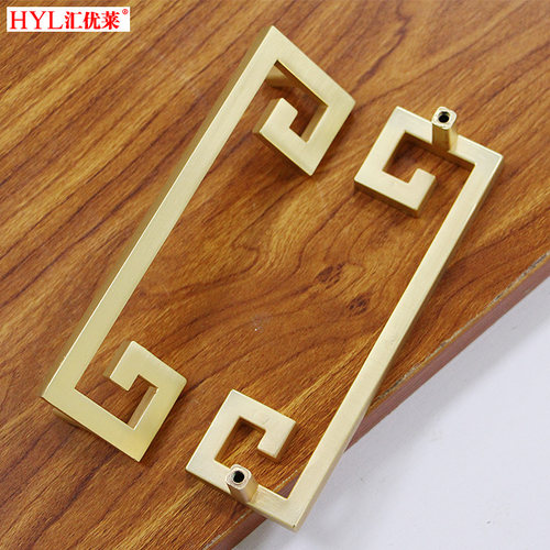 黄铜色衣柜拉手新中式古典拉手橱