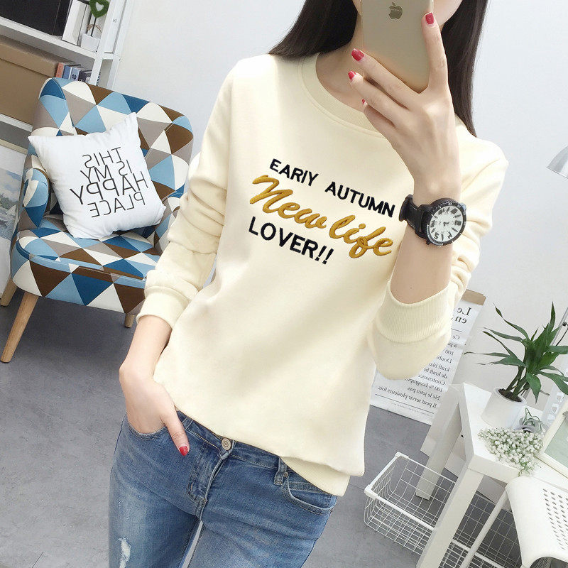 加绒打底衫女长袖t恤2020新款秋冬装百搭内外穿上衣宽松加厚潮ins