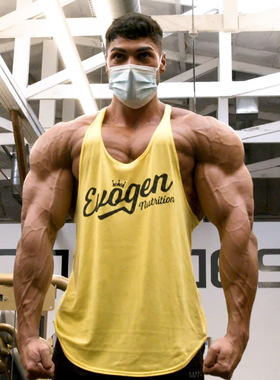 杰瑞米训练背心男运动宽松大码健身教练服工字健美棉无袖坎肩T恤