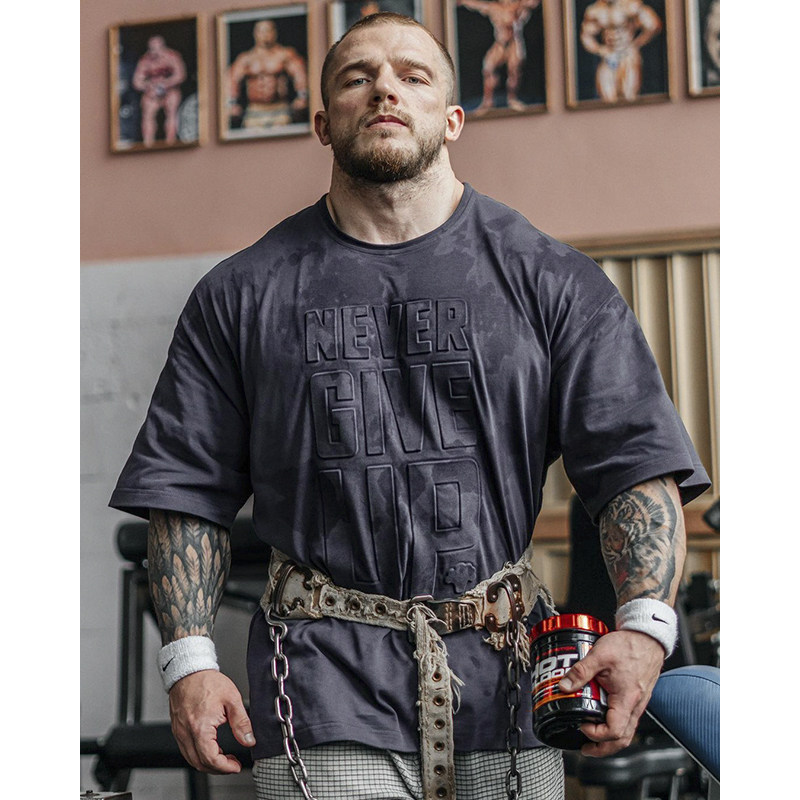 西兰花元素健身短袖男宽松凹凸印oversize半袖大码运动落肩棉T恤,运动服/休闲服装,运动T恤,淘宝优惠券,粉丝福利购,淘宝优惠卷