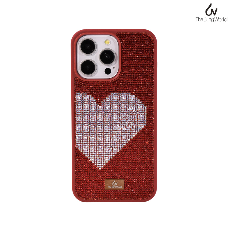 Gem Encrusted Hearts Glitter iPhone Case