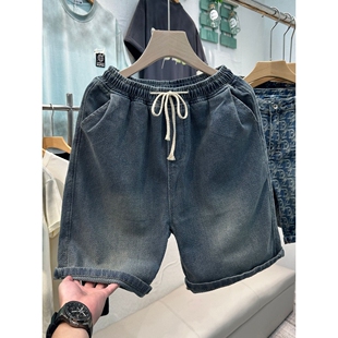 男士 牛仔裤 韩版 2026新款 子潮流百搭直筒五分裤 高街夏季 短裤 潮 美式