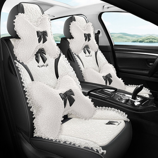 新款蕾丝汽车坐垫全包围女神专用蝴蝶结可爱网红车座椅套3D座套
