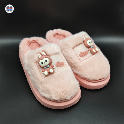 女款卡通可爱加厚超暖毛绒棉拖鞋秋冬厚底保暖居家室内防滑毛毛鞋