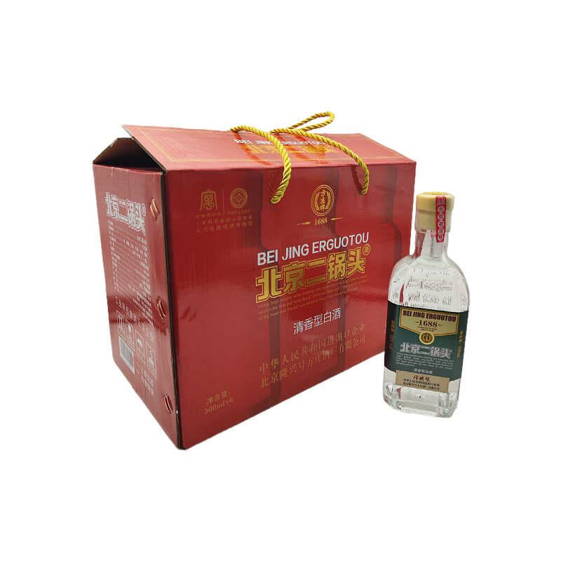 北京方庄二锅头方瓶清香型粮食酒白酒50度500ML*6瓶装口粮酒
