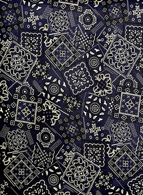 【C-82】雅芝花布 蓝色印花布料 夏薄100纯棉布 数码印花全棉面料