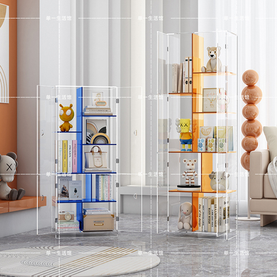 亚克力多层防尘带门书架展示柜