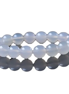 手饰手链白玛瑙赠送天然精品女证书白玛瑙【冰种宝石】手串