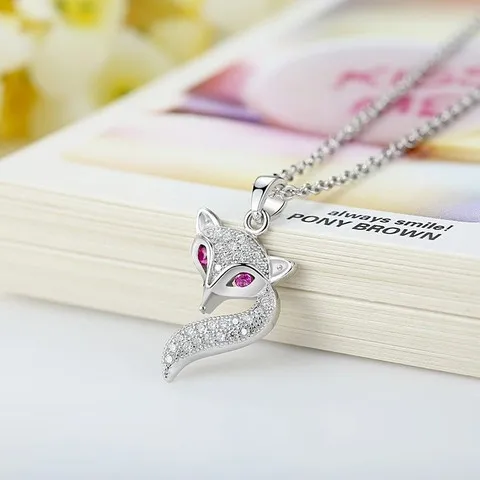 狐狸纯银针项链热销锁骨链耳钉晚宴冷淡风时尚新品配饰三件套手链