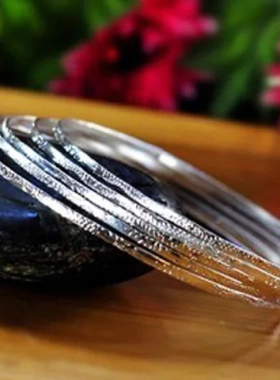 倒插特价细手镯手镯镀银手饰小饰品地摊热卖银礼品饰品江湖