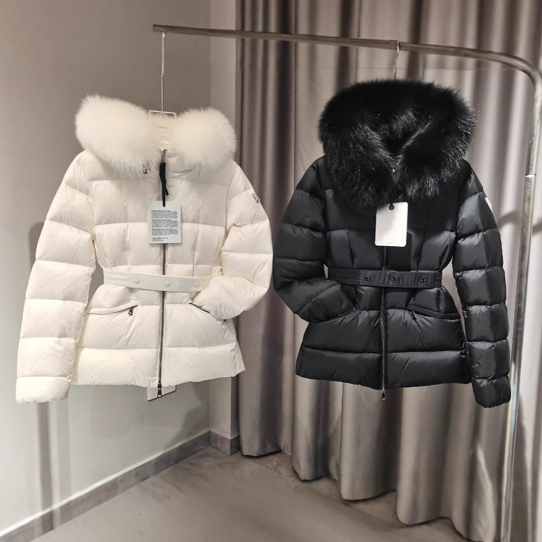 潮依轩羽绒服新款女士保暖中长款连帽修身显瘦腰带款羽绒服女款