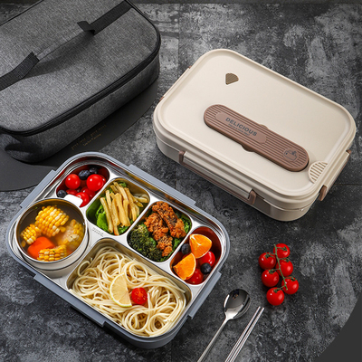 316L不锈钢大号六格饭盒可微波炉