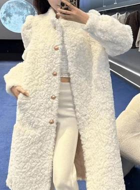 2025新款冬季韩版毛毛外套加厚宽松羊羔毛皮毛一体长款皮草外套女